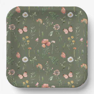Assiettes En Carton Plaques papier fleur sauvage