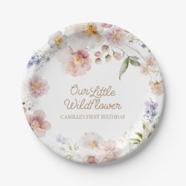 Assiettes En Carton Plaques papier fleur sauvage fille 1er anniversair