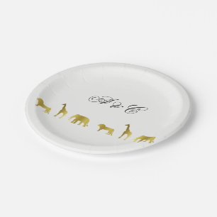 Assiettes En Carton Plaques papier Gold Jungle & Safari Party