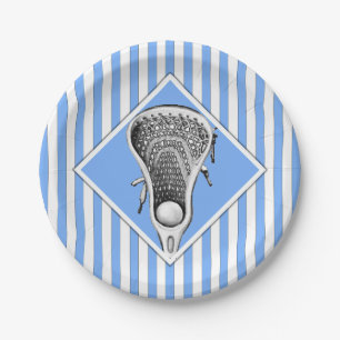 Assiettes En Carton Plaques papier Lacrosse Blue Team Party
