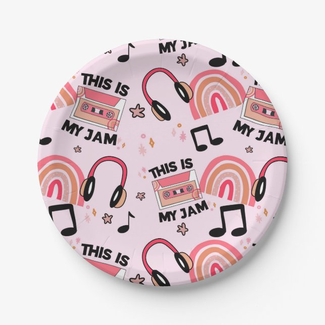 Assiettes En Carton Plaques papier Motif Retro Dance Party (Devant)