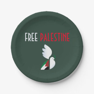 Assiettes En Carton Plaques papier Palestine libre - Vaisselle Solidar