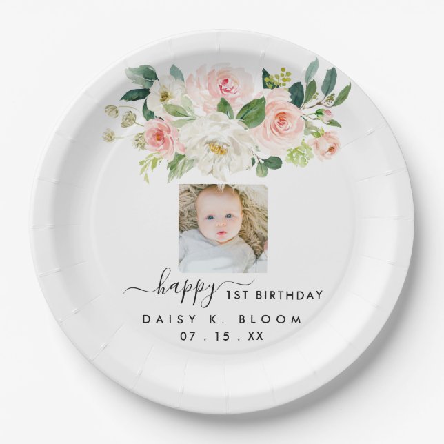 Assiettes En Carton Plaques papier photo d'anniversaire (Devant)
