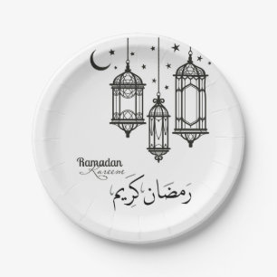 Assiettes En Carton Plaques papier Ramadan Kareem 7 pouces