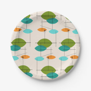 Assiettes En Carton Plaques papier Retro Atomic Mobile Motif