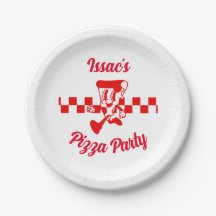 Plaques papier Retro Pizza Party