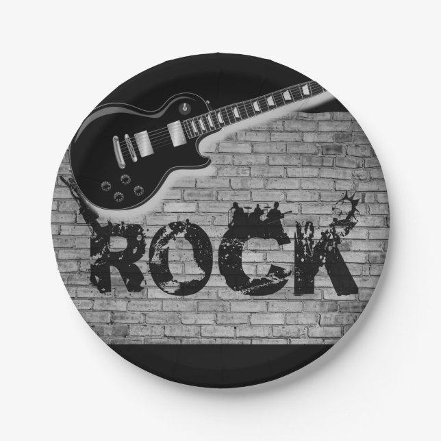 Assiettes En Carton Plaques papier Rock Music (Devant)