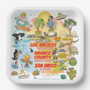 Assiettes En Carton Plaques papier SoCal Paradise