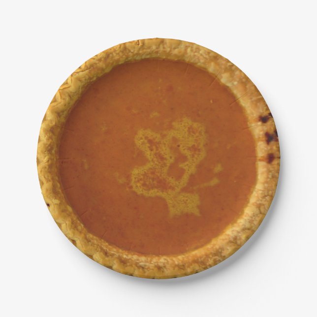 Assiettes En Carton Plaques Papier Thanksgiving Avec tarte Citrouille (Devant)