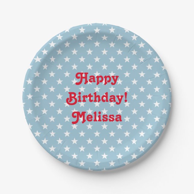 Assiettes En Carton Plaques personnalisées 4 juillet fête d'anniversai (Devant)