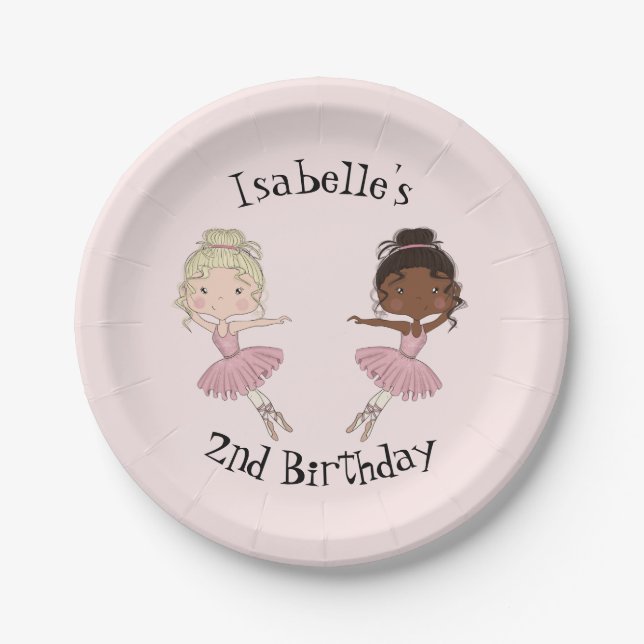 Assiettes En Carton Plaques personnalisées Ballerina Party (Devant)