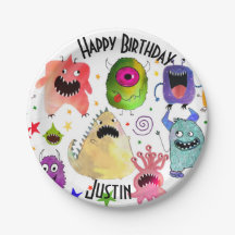 Plaques personnalisées monstre d'anniversaire