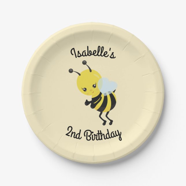 Assiettes En Carton Plaques personnalisées pour la fête des abeilles (Devant)
