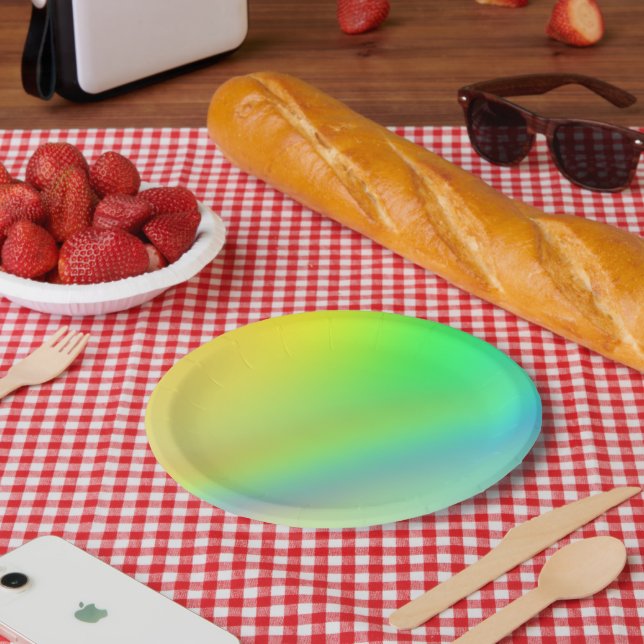 Assiettes En Carton Plaques Rainbow Neon Party (Pique-nique)