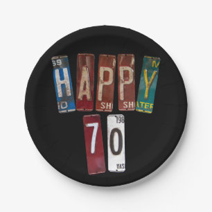 Assiettes En Carton plaques rouillées pour 70e anniversaire