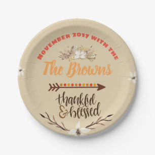 Assiettes En Carton Plaques Thanksgiving personnalisées