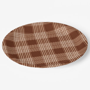 Assiettes En Carton Plat Brown Et Blanc Sienna
