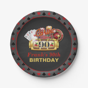 Assiettes En Carton Plat d'anniversaire de casino -