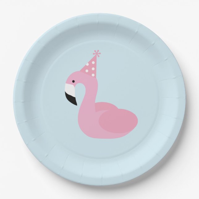 Assiettes En Carton Plat de flotteur de Flamant rose (Devant)