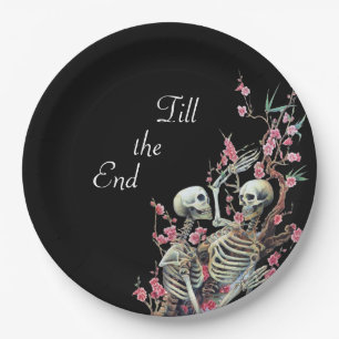 Assiettes En Carton Plat de mariage de crâne de Halloween