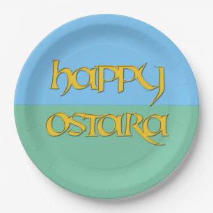 Assiettes En Carton Plat de papier heureux de partie d'Ostara