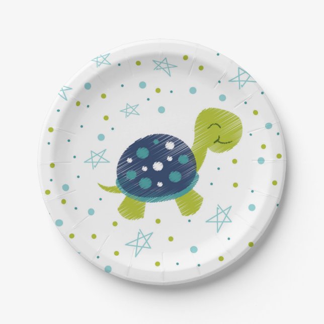 Assiettes En Carton Plat de partie de tortue d'étoile (Devant)