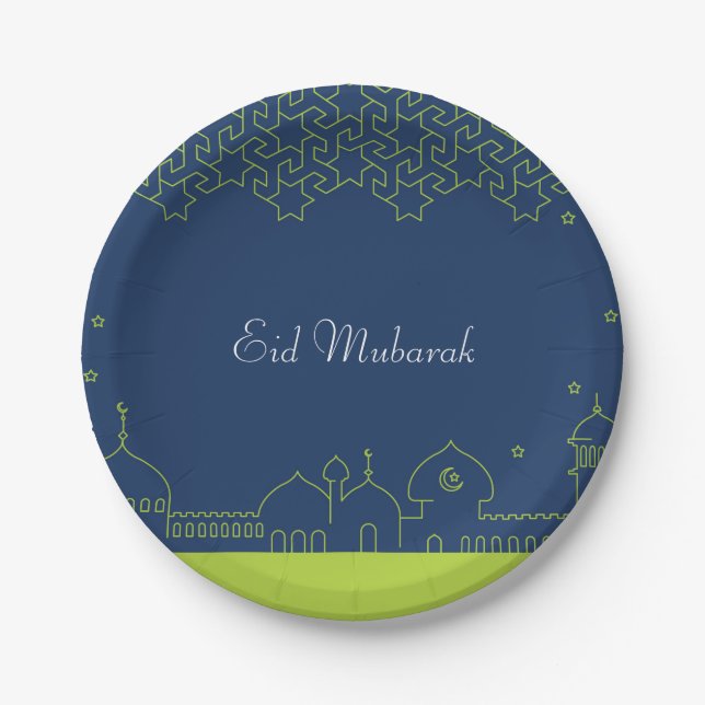 Assiettes En Carton Plat de partie d'Eid (Devant)