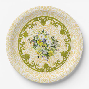 Assiettes En Carton Plat d'or de fleur