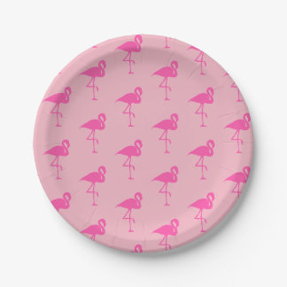 Assiettes En Carton Plat rose de partie de Flamant rose
