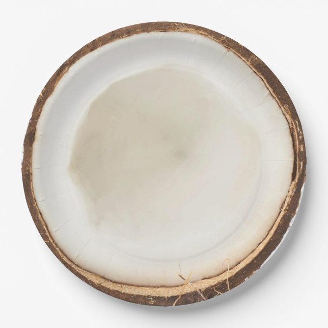 Assiettes En Carton Plate de noix de coco (Devant)