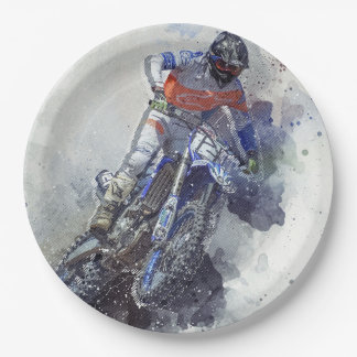 Assiettes En Carton plate de papel moto