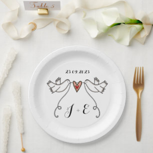 Assiettes En Carton Plate de papier alimentaire Mariage pour colombes 