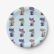 Plate de papier chat drôle