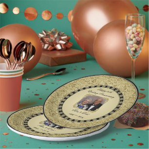 Assiettes En Carton Plate de papier d'anniversaire Mariage doré