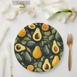 Assiettes En Carton Plate de papier mignonne avocados