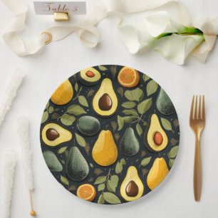 Assiettes En Carton Plate de papier mignonne avocados