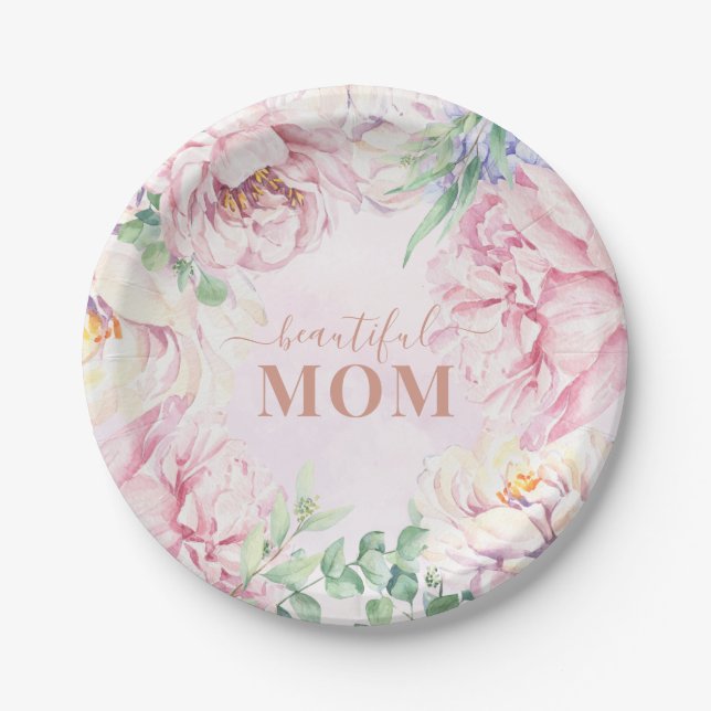 Assiettes En Carton Plate de papier Pastel floral doux (Devant)