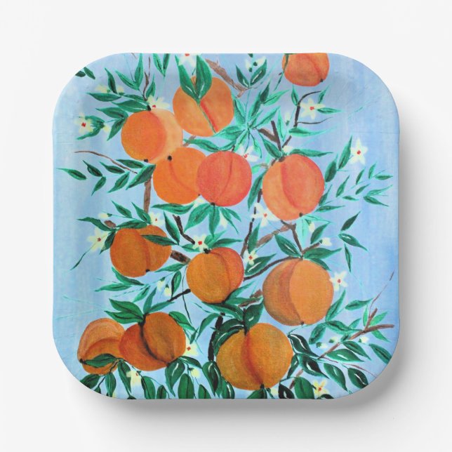Assiettes En Carton Plate de papier Peaches Galore (Recto)