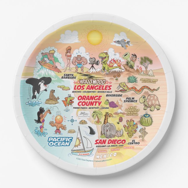 Assiettes En Carton Plate-forme californienne (Devant)