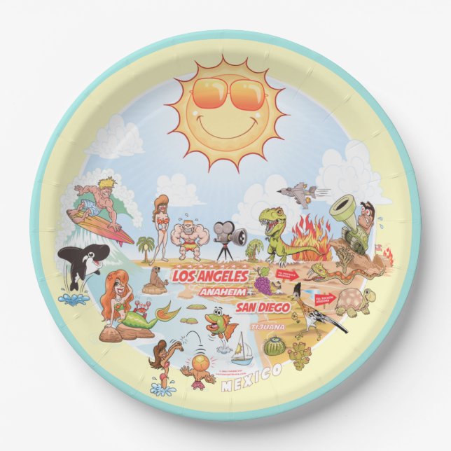 Assiettes En Carton Plate-forme de Californie (Devant)