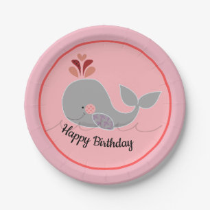 Assiettes En Carton Plate-forme de fête d'anniversaire de baleine mar