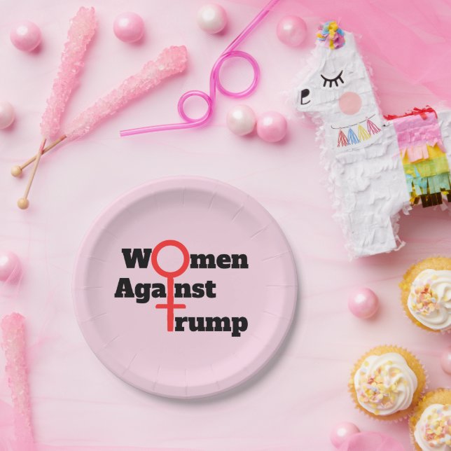 Assiettes En Carton Plate-forme de papier Femmes contre Trump (Fête)