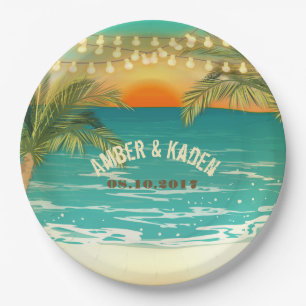 Assiettes En Carton Plate-forme Mariage de plage