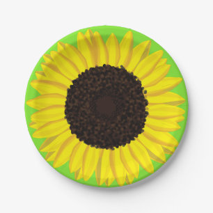 Assiettes En Carton Plates d'anniversaire de Sunflower Cute