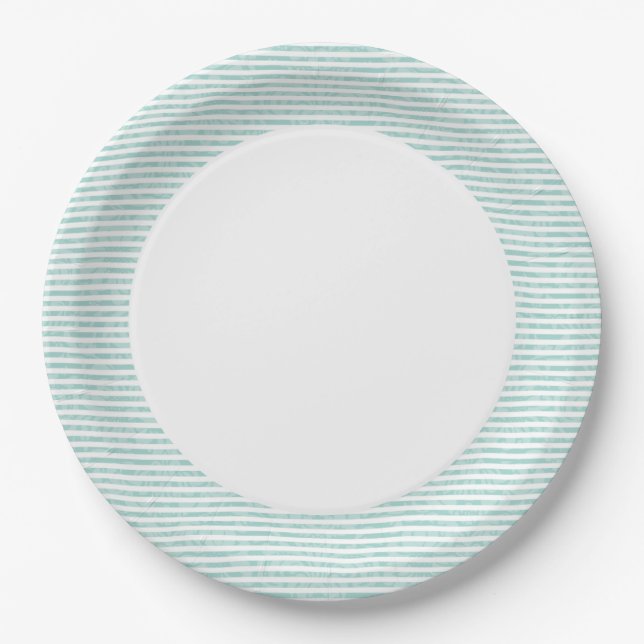 Assiettes En Carton Plates de Luau | Bande verte (Devant)