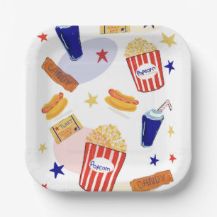 Assiettes En Carton Plates-formes de soirée cinéma