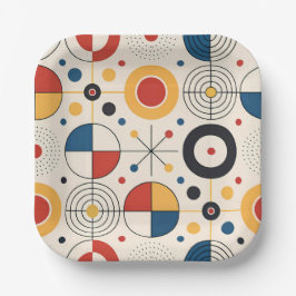 Assiettes En Carton Plato diseño geométrico