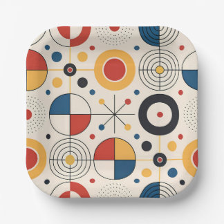 Assiettes En Carton Plato diseño geométrico