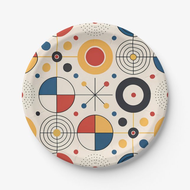 Assiettes En Carton Plato diseño geométrico (Devant)