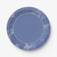 Platos de papel azul marmolado